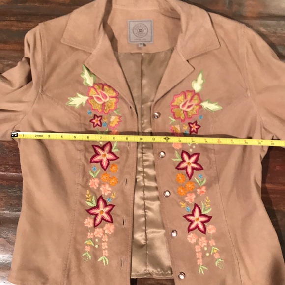 Double D Ranch Leather Embroidered Jacket - Picture 2 of 7